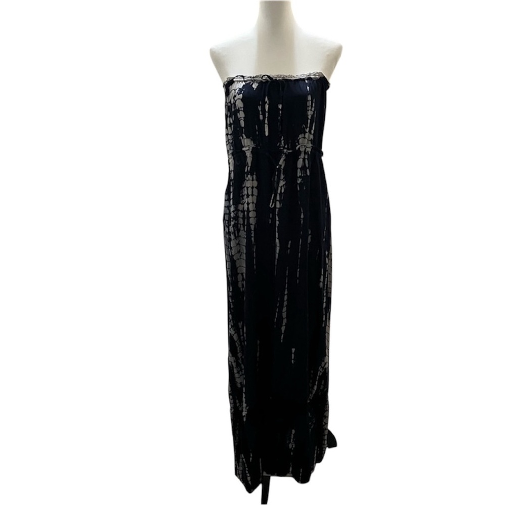 En Creme, Navy, Tie Dye, Maxi off shoulder dress, size M